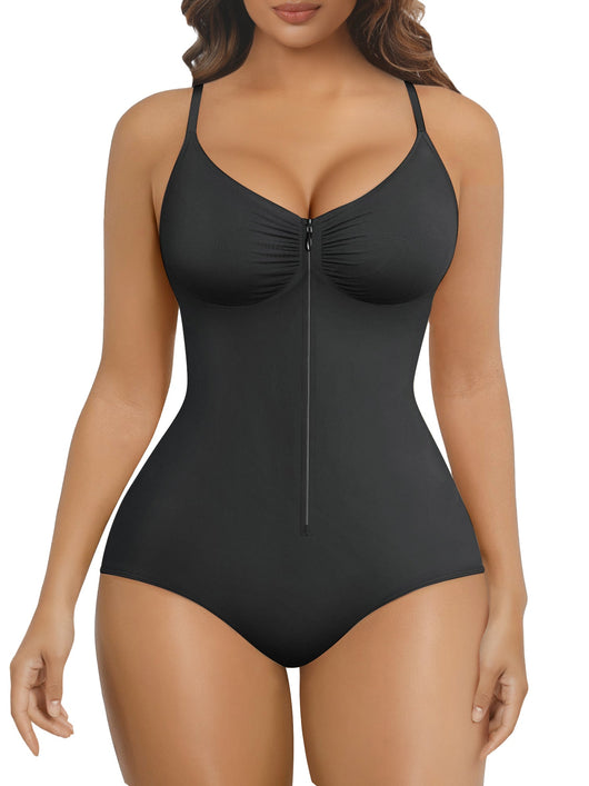 ZIP-UP TUMMY CONTROL SHAPING BODYSUIT